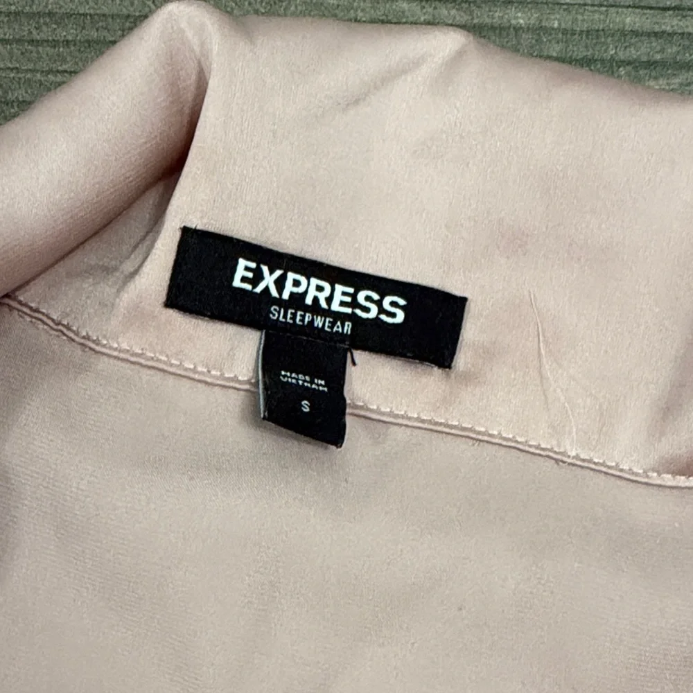 Express Faux Silk/Satin Pink Pajama Pant Set Medium